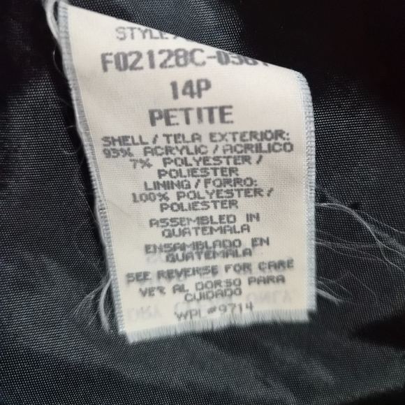 Talbots Purple Textured Tweed Wool Blend Blazer Jacket Size 14P - Picture 2 of 8